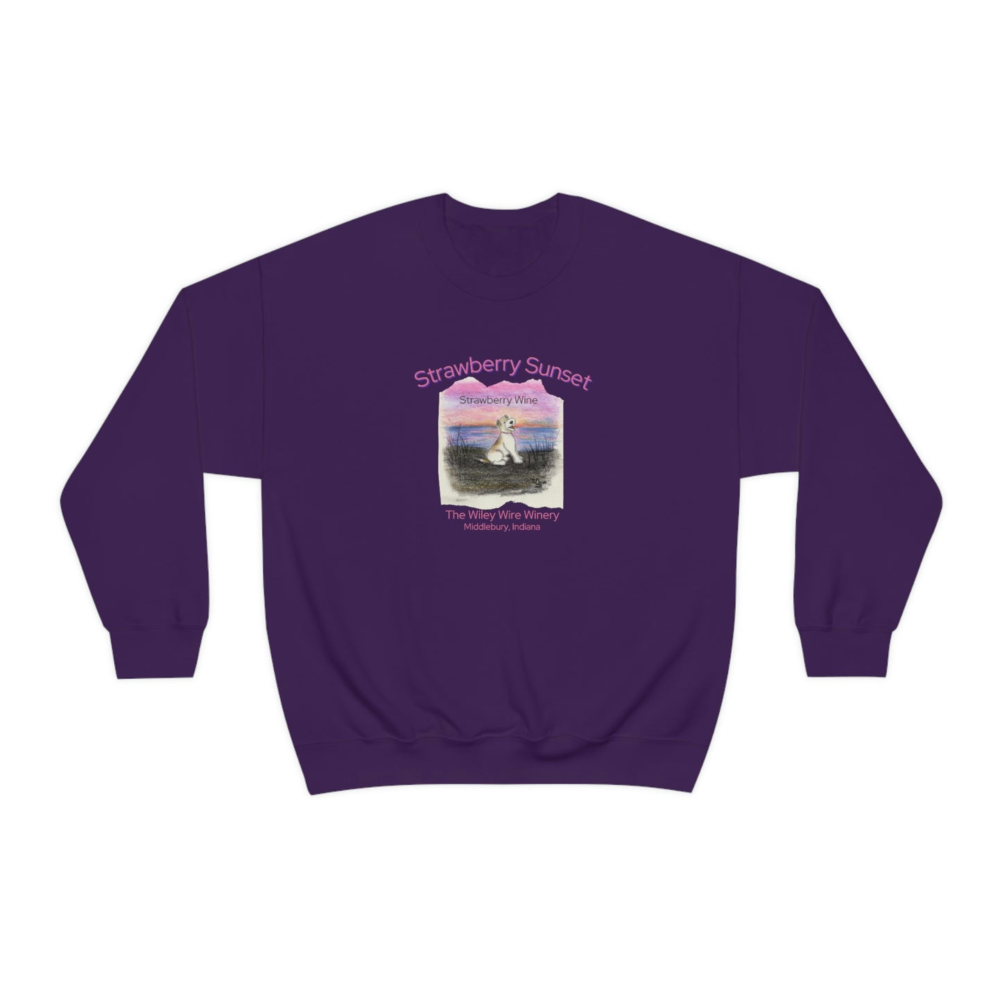 Wiley Wire Winery Strawberry Sunset Crewneck Sweatshirt