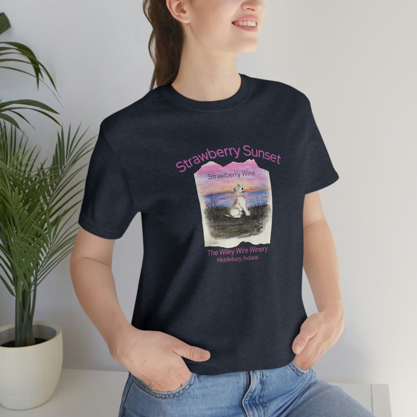 Wiley Wire Winery Strawberry Sunset Wine T-Shirt
