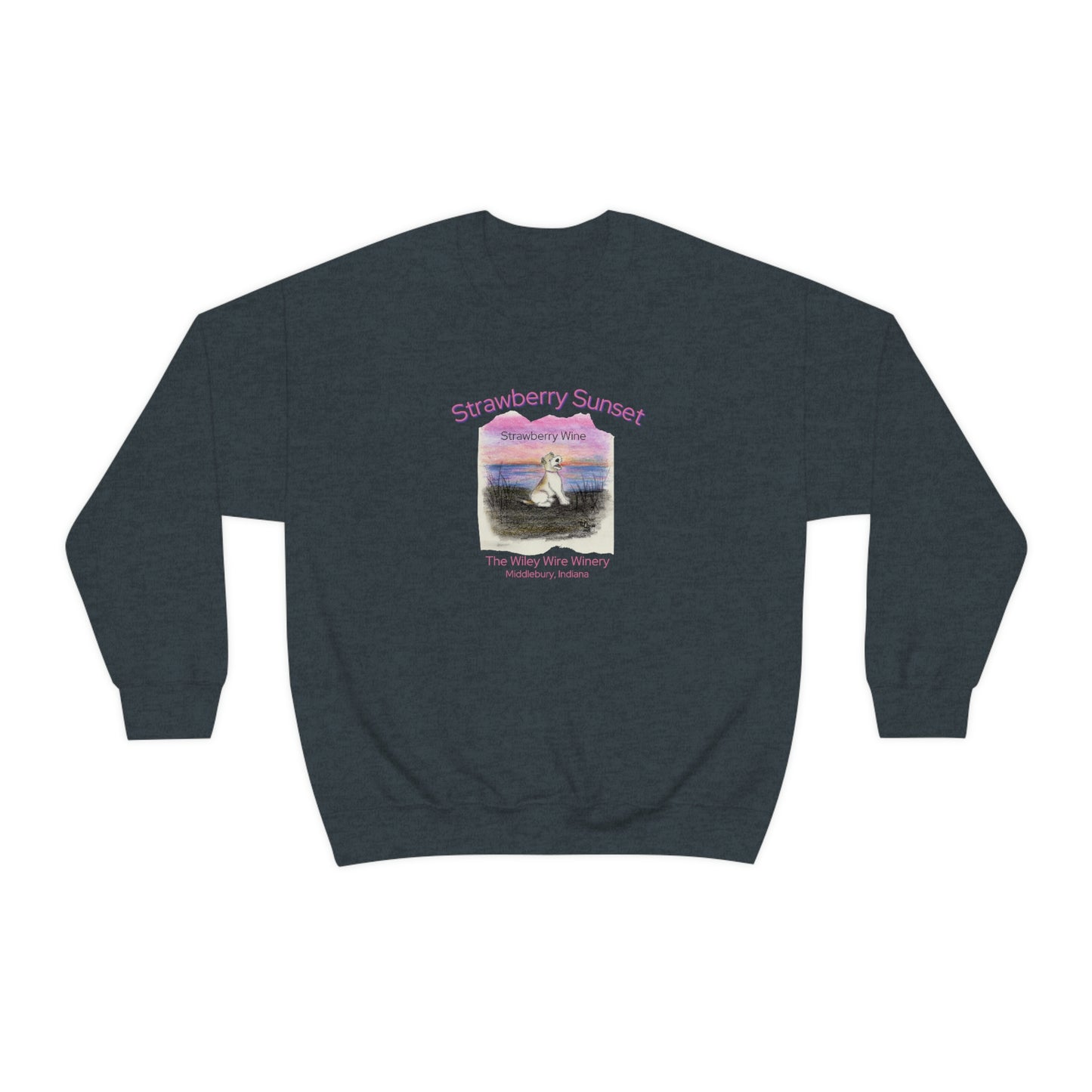 Wiley Wire Winery Strawberry Sunset Crewneck Sweatshirt