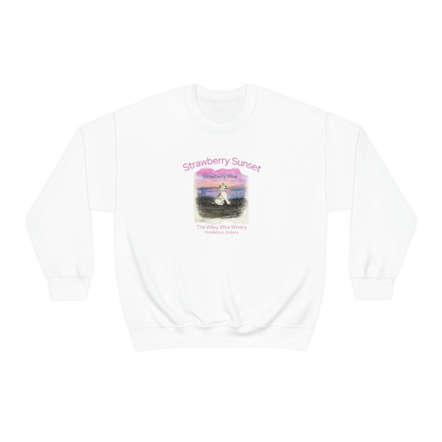 Wiley Wire Winery Strawberry Sunset Crewneck Sweatshirt