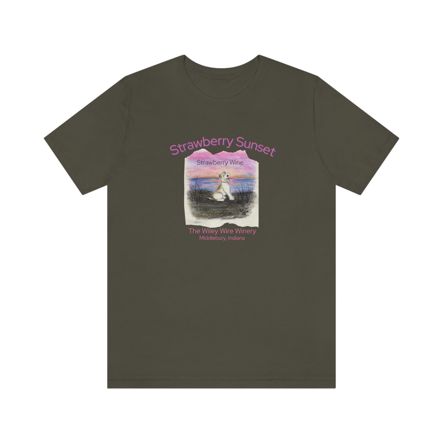 Wiley Wire Winery Strawberry Sunset Wine T-Shirt