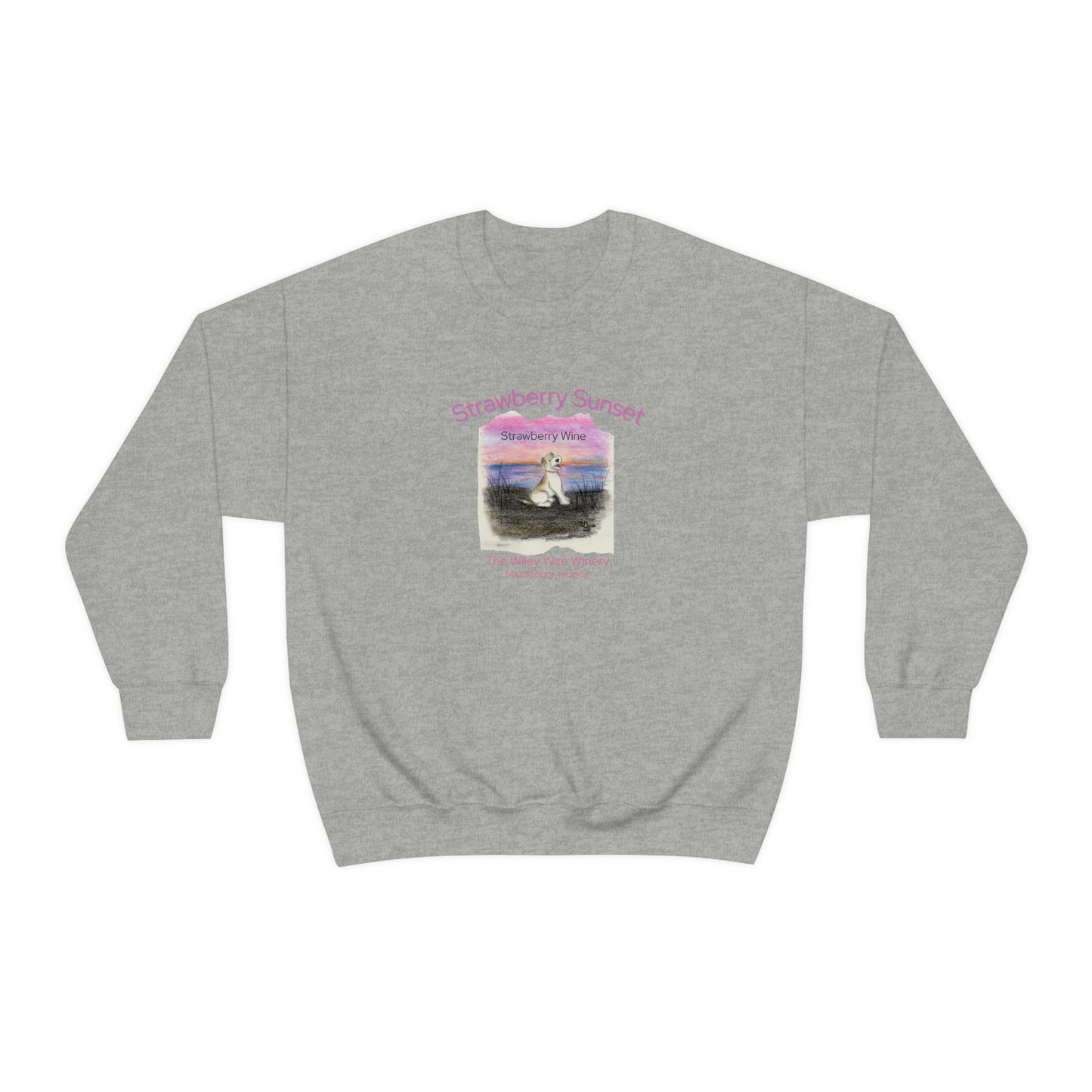 Wiley Wire Winery Strawberry Sunset Crewneck Sweatshirt