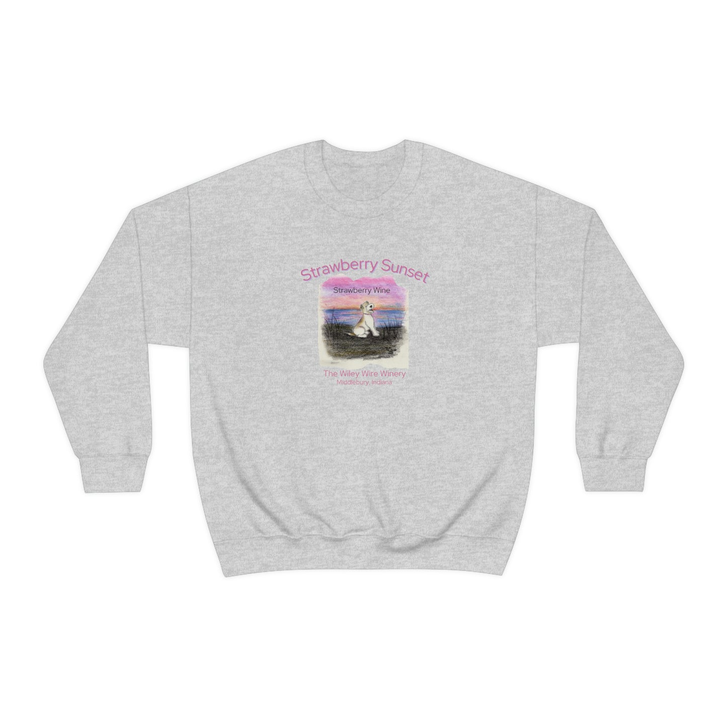 Wiley Wire Winery Strawberry Sunset Crewneck Sweatshirt