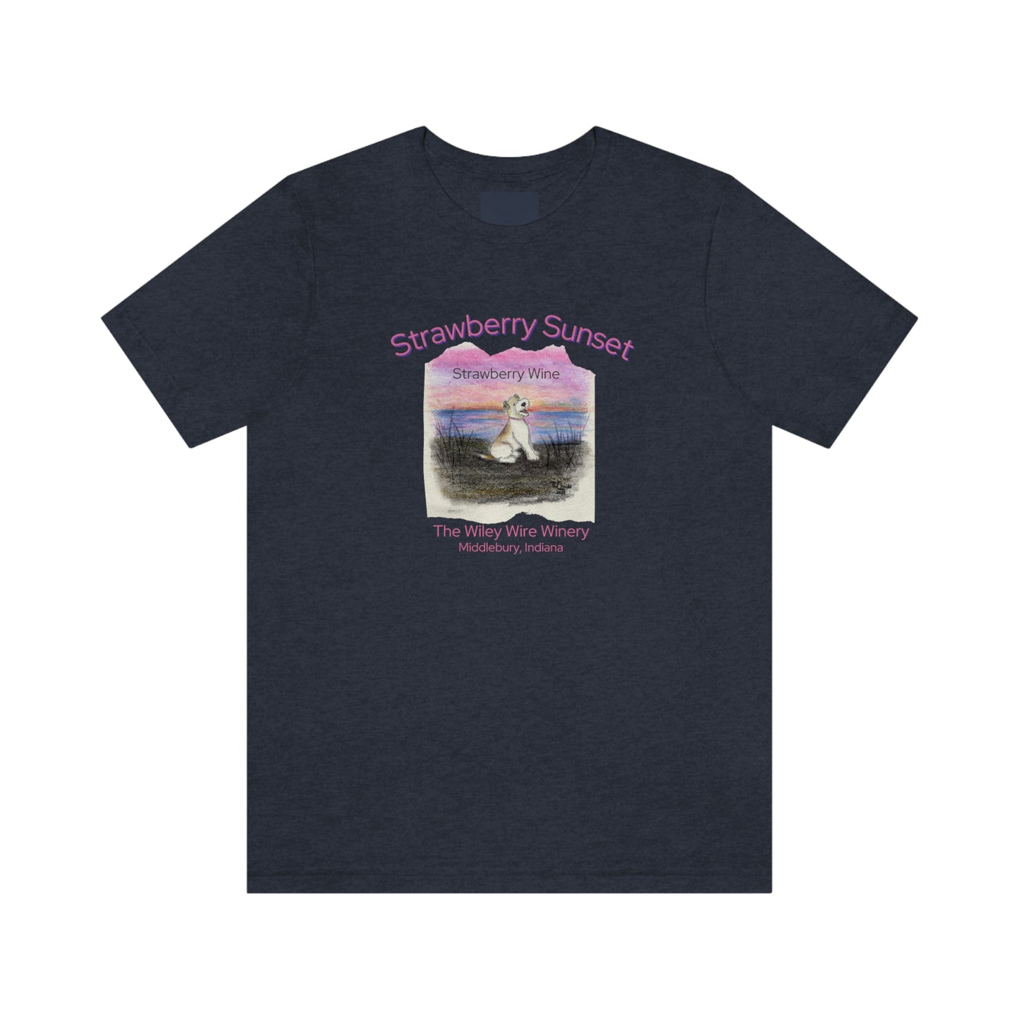 Wiley Wire Winery Strawberry Sunset Wine T-Shirt