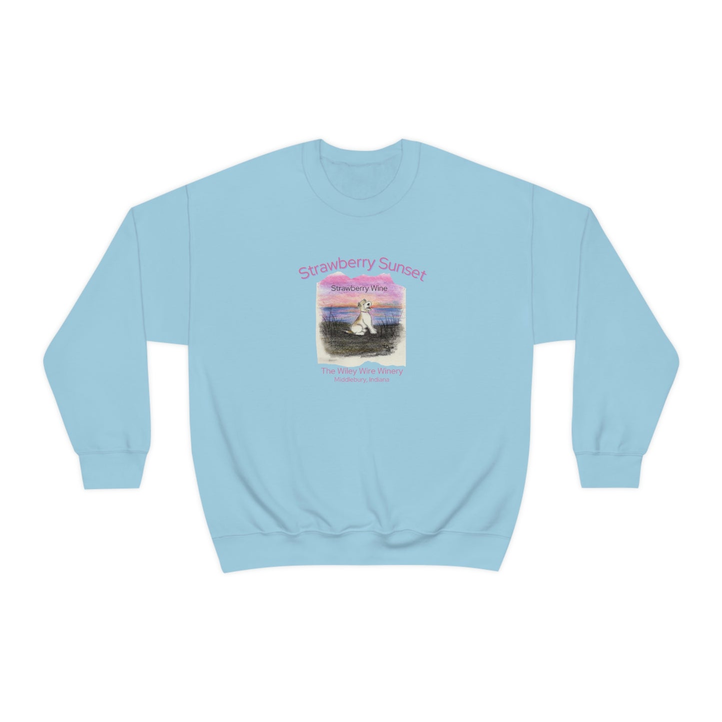 Wiley Wire Winery Strawberry Sunset Crewneck Sweatshirt