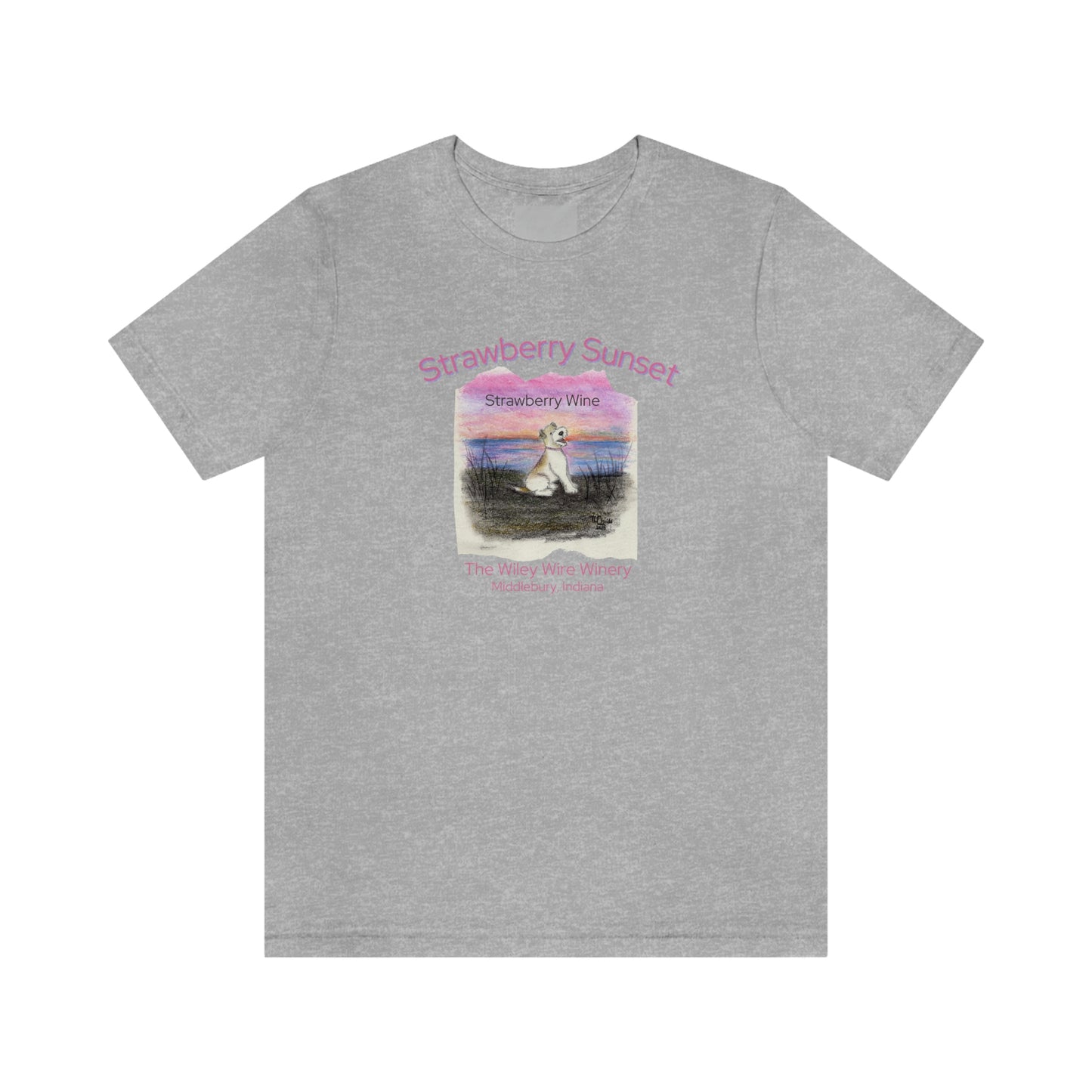 Wiley Wire Winery Strawberry Sunset Wine T-Shirt