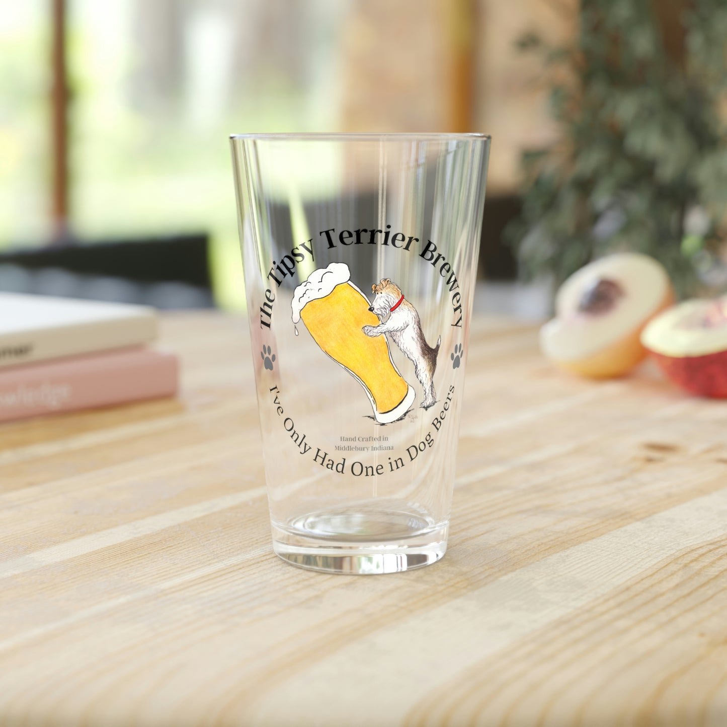 Tipsy Terrier Logo Pint Glass, 16oz