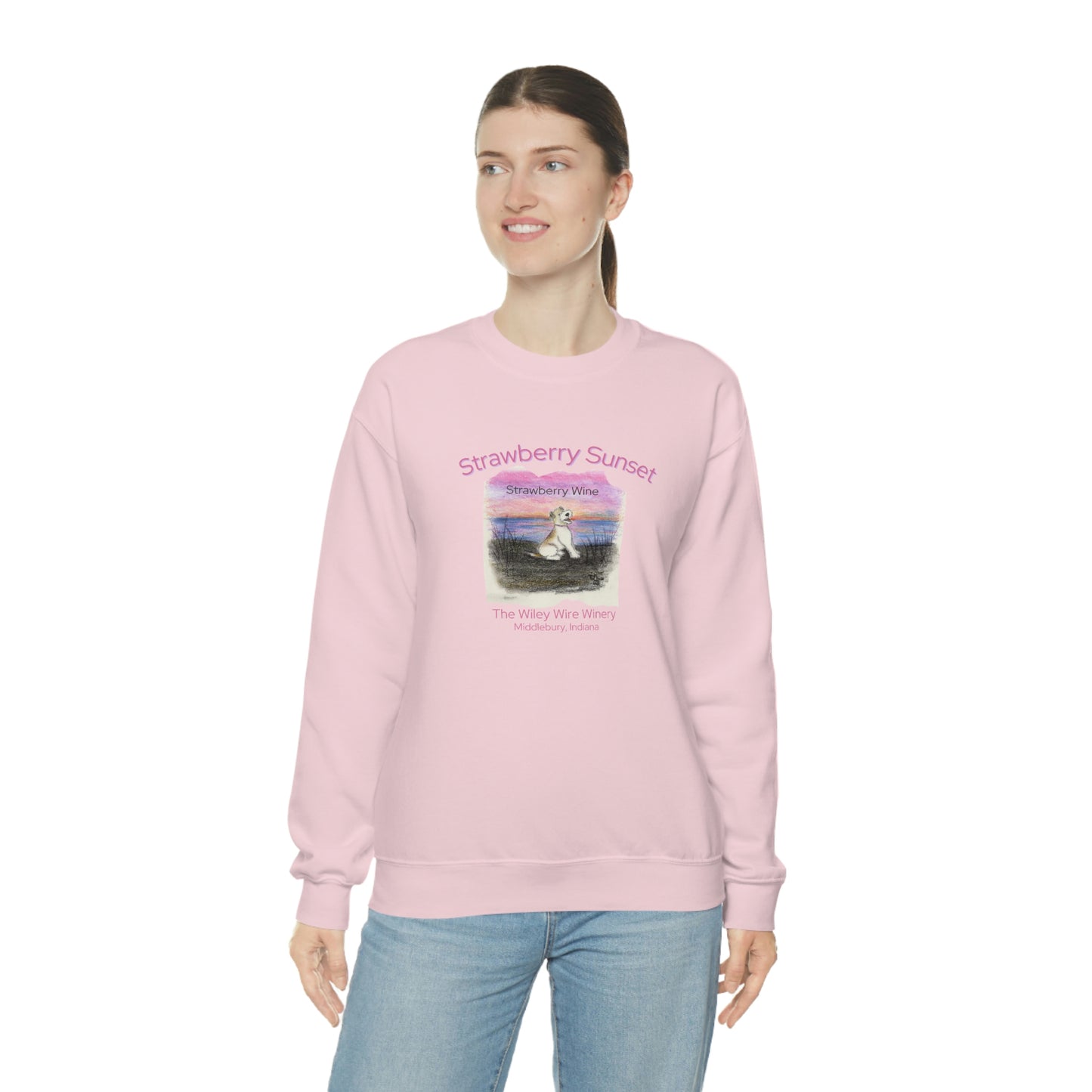 Wiley Wire Winery Strawberry Sunset Crewneck Sweatshirt