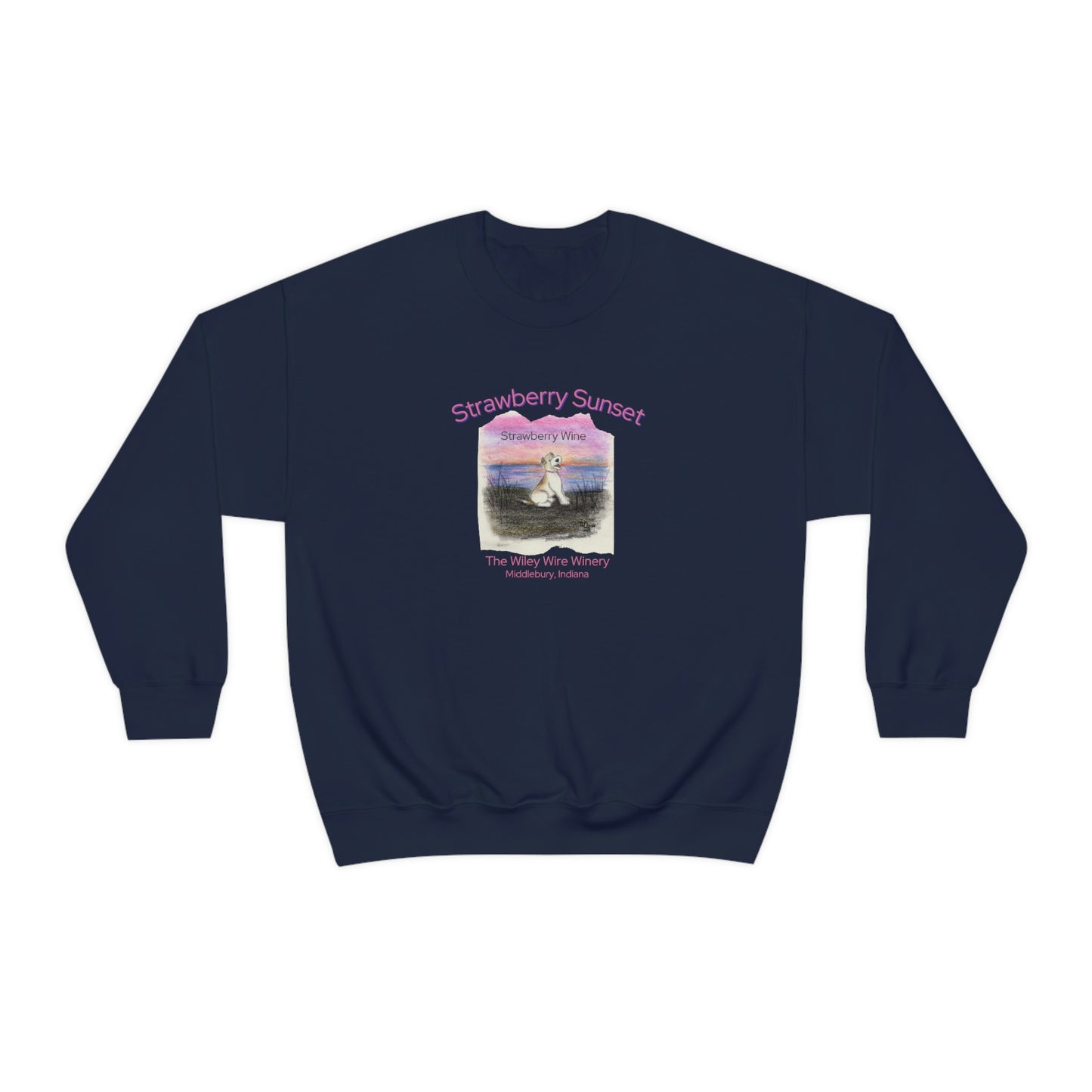 Wiley Wire Winery Strawberry Sunset Crewneck Sweatshirt