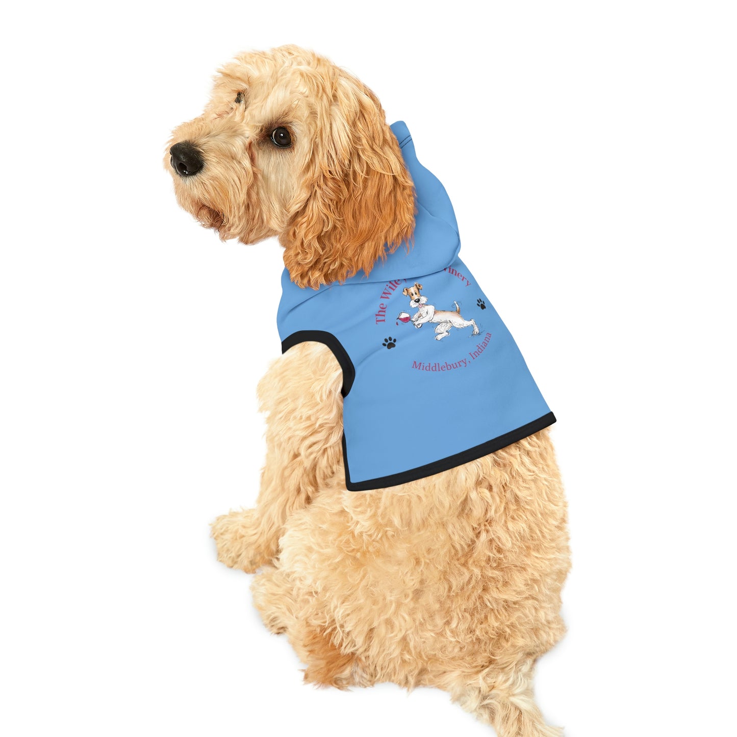 The Wiley Wire Winery Logo Dog Hoodie