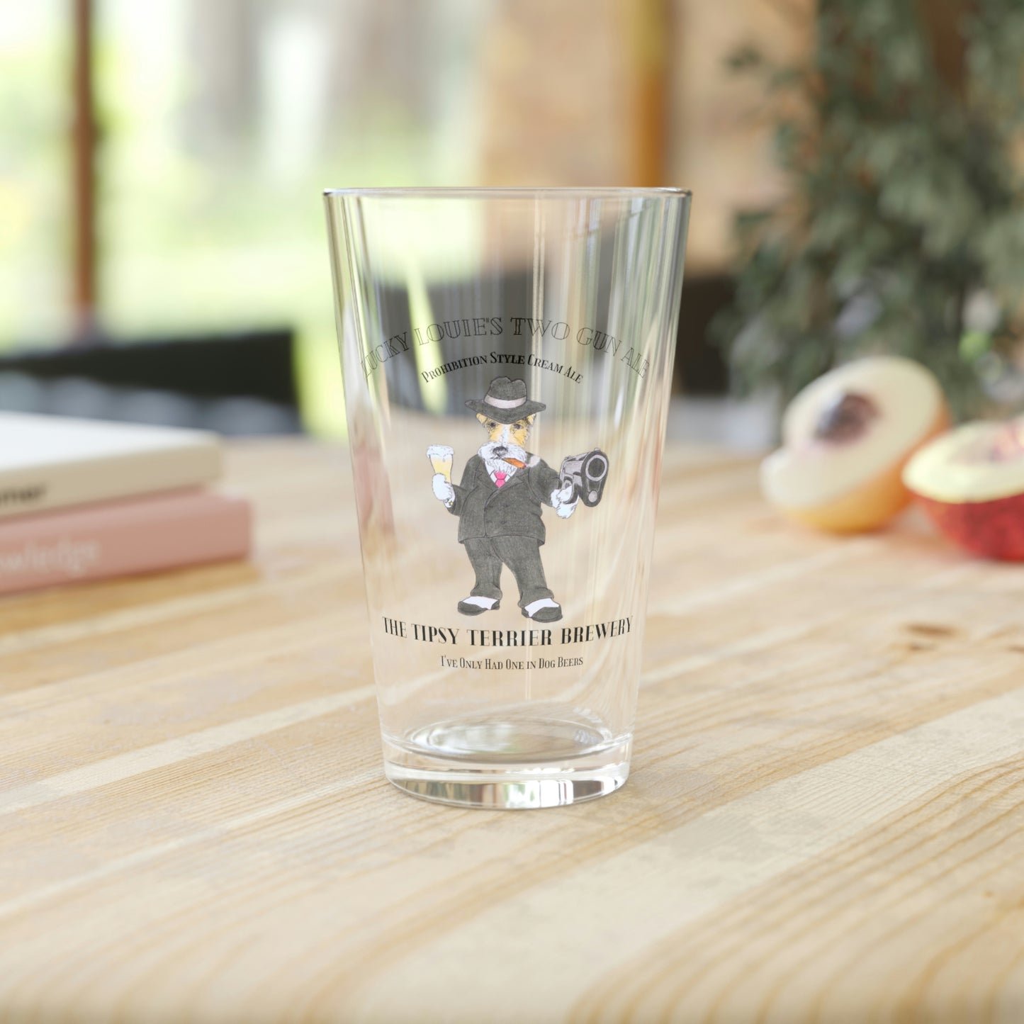 Tipsy Terrier Lucky Louie's Pint Glass, 16oz